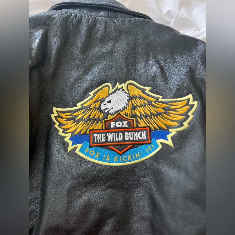Vintage FOX Leather Jacket with Patch - Picture 2 of 8